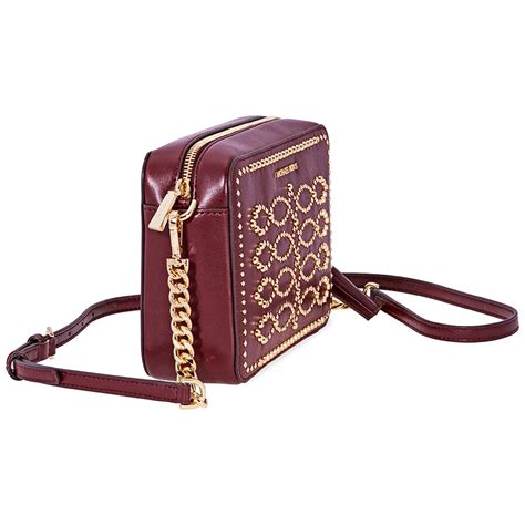 michael kors ginny crossbody studded|Ginny Medium Studded Leather Crossbody Bag .